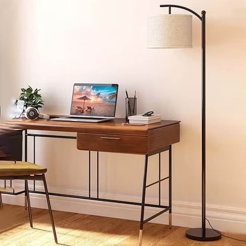 Modern Retro Warm LED Floor Lamp With White Light3 Colors Adjustable Standing Lamp With Hanging Linen Light For Living Room Bedroom Office Soft Light MX05363526155241089111