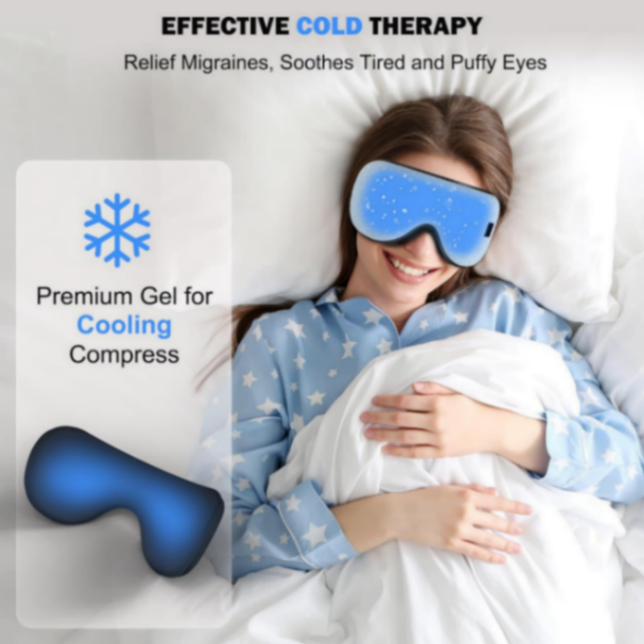 Eye Mask with Heat and Cooling for Dry Eyes Migraines, USB Electric Heated Eye Mask for Sleeping Meditation Travel Gifts for Women & Men (Blue)63081018260483111