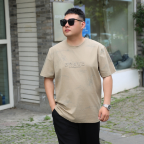 MOAIKA   Fashionable and comfortable loose round   neck short     sleeve summer casual T-shirt    Khaki63513178390657113