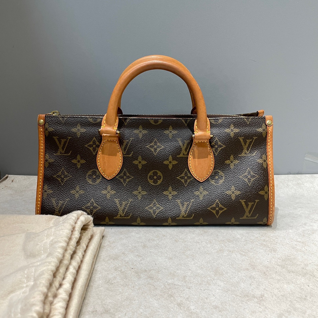 LV/Louis Vuitton – Bolso de mano clásico con estampado Monogram y esferas doradas en forma de triángulo