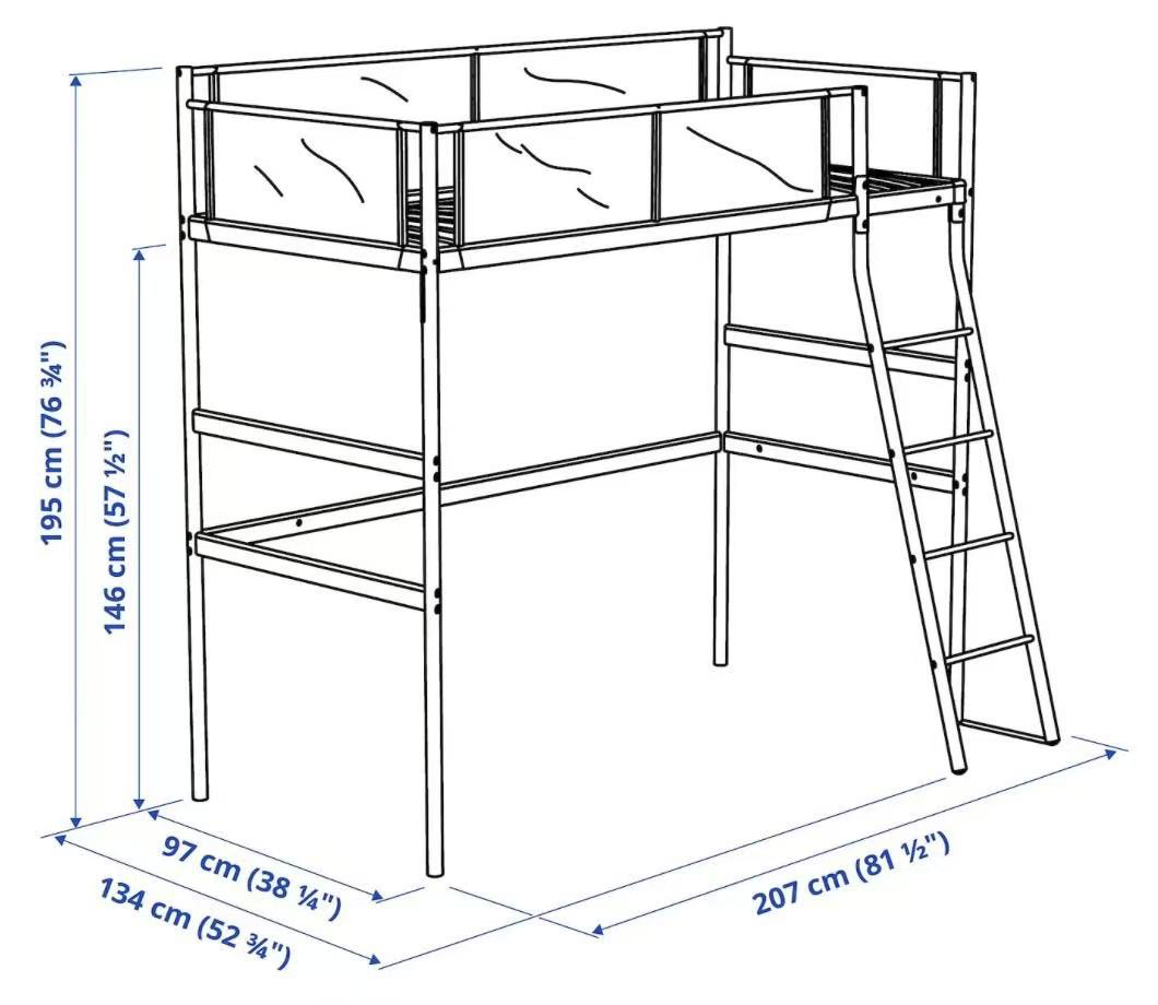 Used loft bed with a mattress included63381224285697110